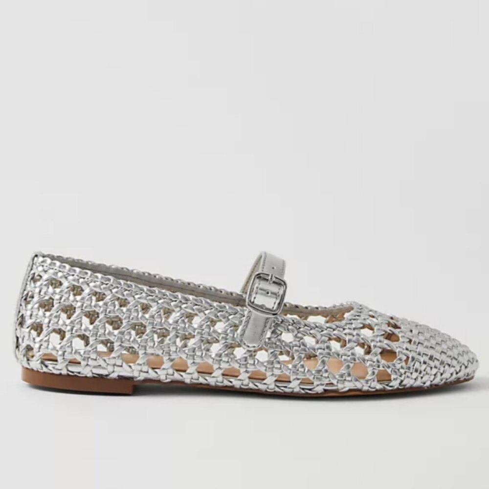 ANN TAYLOR Metallic Woven Mary Jane Ballet Flats in Sz 11 - NIB!!